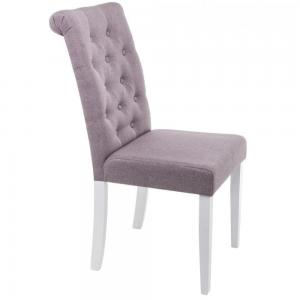 Стул Amelia фиолетовая ткань, белые ножки