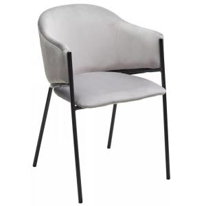Стул Mabruca, светло-серый велюр, черный каркас