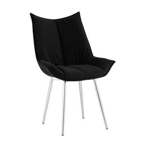 Стул Oslo велюр черный ножки хром