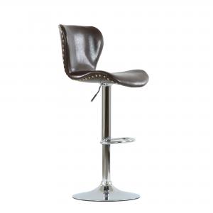 Барный стул OVER CHROME Коричневый глянец
