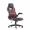 Кресло игровое  Arossi черная кожа, красные вставки