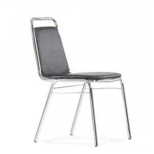 Стул Sonata хром, черная экокожа