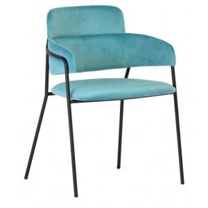 Стул Napoli светло-бирюзовый с чёрными ножками