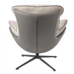 Лаунж кресло Hike светло-серый, экокожа, шенилл