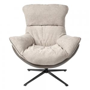 Лаунж кресло Hike светло-серый, экокожа, шенилл