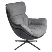 Лаунж кресло Hike тёмно-серый, экокожа, шенилл