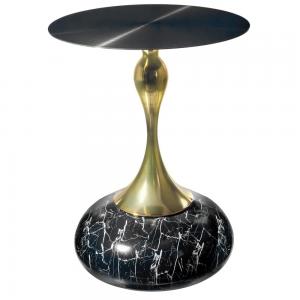 Кофейный столик Angel D40, чёрный мрамор, металл