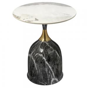 Кофейный столик Stupa D45, серый мрамор, металл, керамика