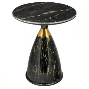 Кофейный столик Secret D45, чёрный мрамор, металл, керамика