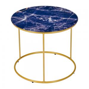 Набор кофейных столиков Tango темно-синий с ножками матовое золото, 2шт