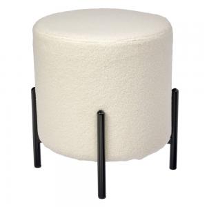 Пуф Otis белый, искусственный мех