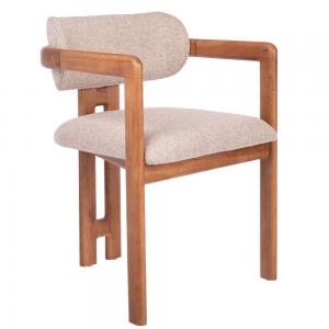 Стул Rich рогожка латте с ножками цвета орех