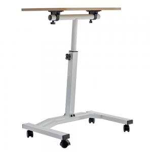 Стол многофункциональный на колёсах, 48x40 см, «РОЛЕТ», 1 ножка, регул.высота, мдф, металл, св. дерево, белый