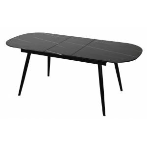 Стол Marble овальный раздвижной 160/200 х 90х 78см, чёрный мрамор
