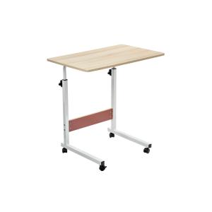Стол многофункциональный на колесах, 60x40 см, «РОЛЛ», 2 ножки, регул.высота, мдф, металл, св. дерево, белый
