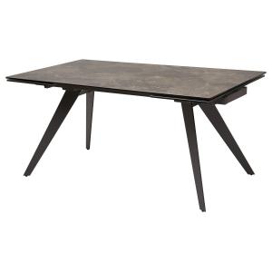 Стол ACCENT раскладной 160/240 с матовой серо-коричневой керамической столешницей "под мрамор", итальянская керамика