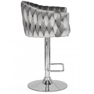 Барный стул Marcell, серый велюр