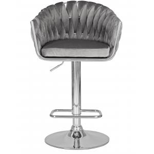 Барный стул Marcell, серый велюр