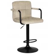 Стул барный Крюгер ARM Velvet Edition, бежевый вельвет