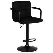 Стул барный Крюгер ARM Velvet Edition, черный вельвет