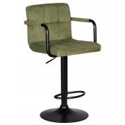 Стул барный Крюгер ARM Velvet Edition, зеленый вельвет
