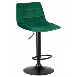 Барный стул Twindy Black, зеленый велюр