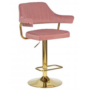 Стул барный Charly Gold, розовый велюр