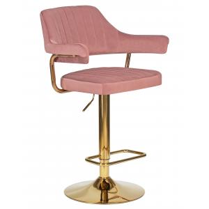 Стул барный Charly Gold, розовый велюр