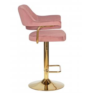 Стул барный Charly Gold, розовый велюр