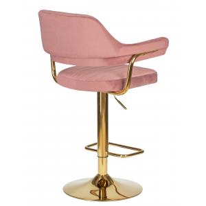 Стул барный Charly Gold, розовый велюр