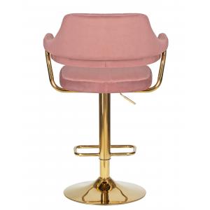 Стул барный Charly Gold, розовый велюр