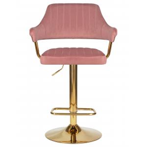 Стул барный Charly Gold, розовый велюр
