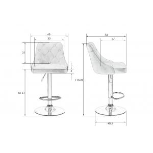 Стул барный Joseph Black пудрово-сиреневый велюр