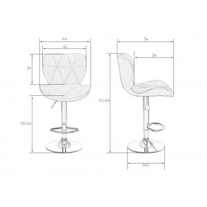 Стул барный Brom, черный велюр