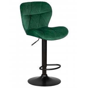 Стул барный Brom Black, зеленый велюр