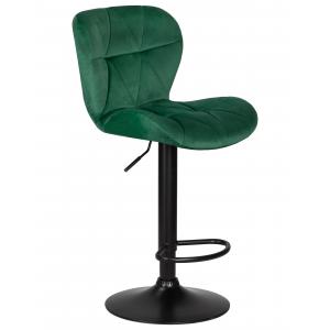 Стул барный Brom Black, зеленый велюр