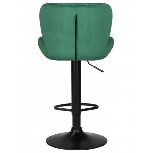 Стул барный Brom Black, зеленый велюр