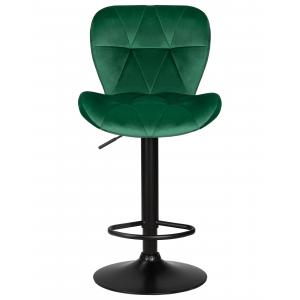 Стул барный Brom Black, зеленый велюр