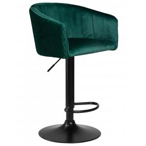 Барный стул Darcy Black зеленый велюр