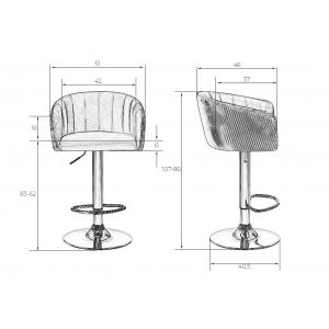 Барный стул Darcy Black зеленый велюр