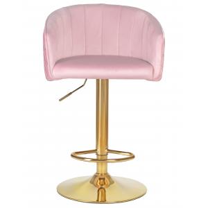 Барный стул Darcy Gold, розовый велюр