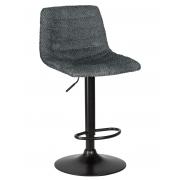 Стул барный Travis Black, ткань серый