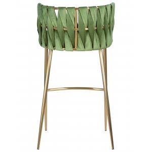 Стул барный Emmy Gold зеленый велюр