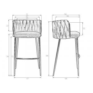 Стул барный Emmy Gold зеленый велюр