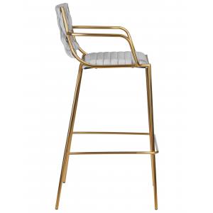 Стул барный Miller Gold cветло-серый велюр