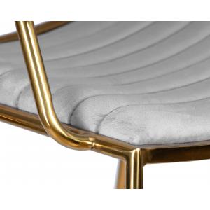 Стул барный Miller Gold cветло-серый велюр