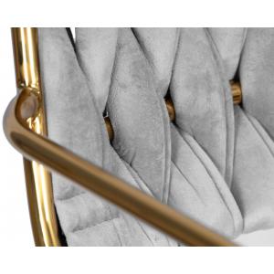 Стул барный Miller Gold cветло-серый велюр