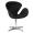 Кресло дизайнерское Swan Style чёрный кожзам, алюминиевое основание