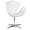 Кресло дизайнерское Swan Style белый кожзам, алюминиевое основание