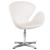 Кресло дизайнерское Swan Style белый кожзам, алюминиевое основание
